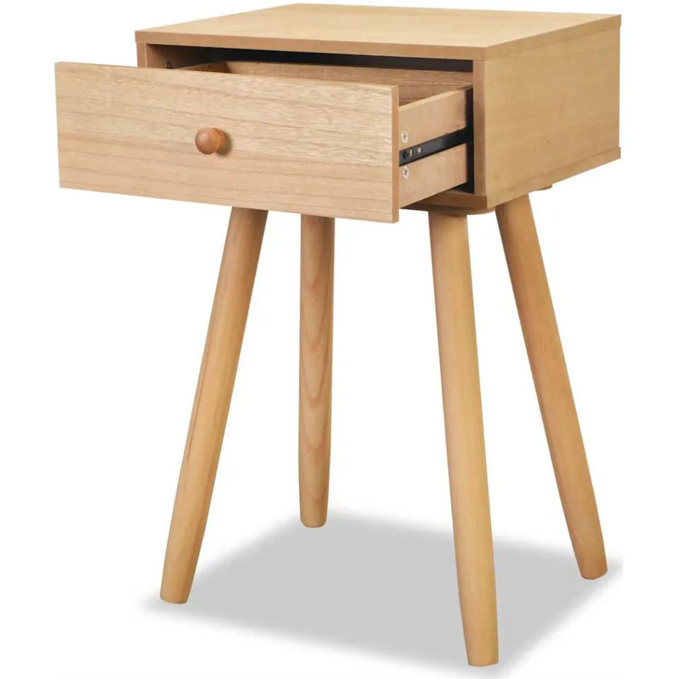 vidaXL Nachtkastjes 2 st 40x30x61 cm massief grenenhout bruin, foto 4