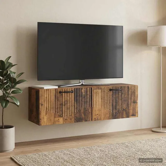 vidaXL Wandbeugel TV-kast Oud hout 98 x 31 x 30 cm Bewerkt hout Bruin