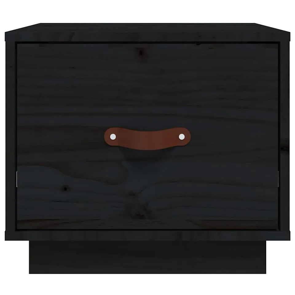 vidaXL Nachtkastjes 2 st 40x34x35 cm massief grenenhout zwart, foto 4