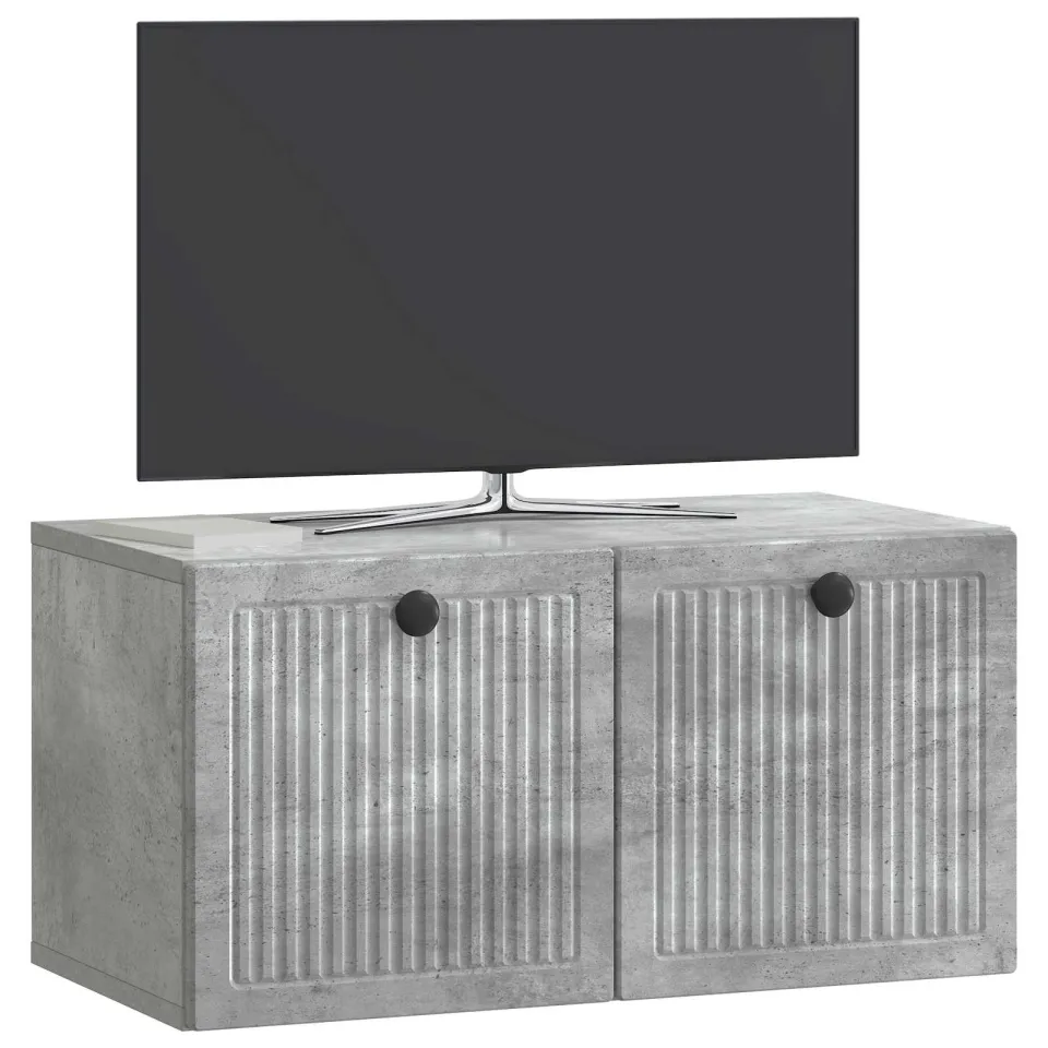 vidaXL Wandbeugel TV-kast 59,5 x 31 x 30 cm Betongrijs