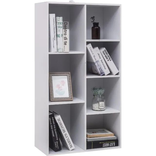 Bolt Edge Boekenkast - Wit - 7 vakken - Voor woonkamer of kinderkamer - MDF