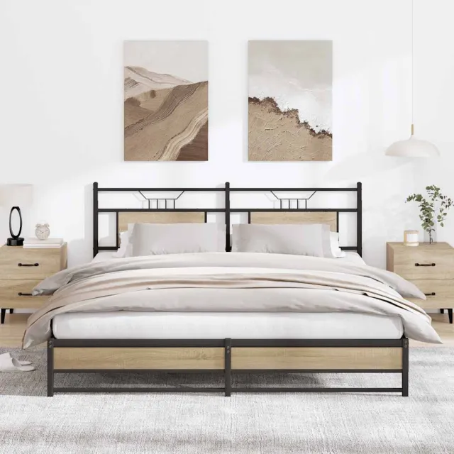 vidaXL Bedframe zonder matras metaal sonoma eikenkleurig 183x213 cm