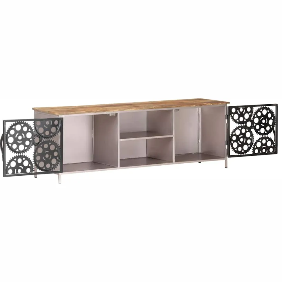 vidaXL Tv-meubel 120x30x40 cm ruw mangohout bruin, foto 3