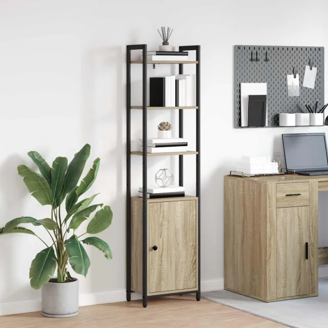 vidaXL Boekenkast 6-laags 40 x 24 x 161 cm Bewerkt hout Sonoma Eiken, foto 2