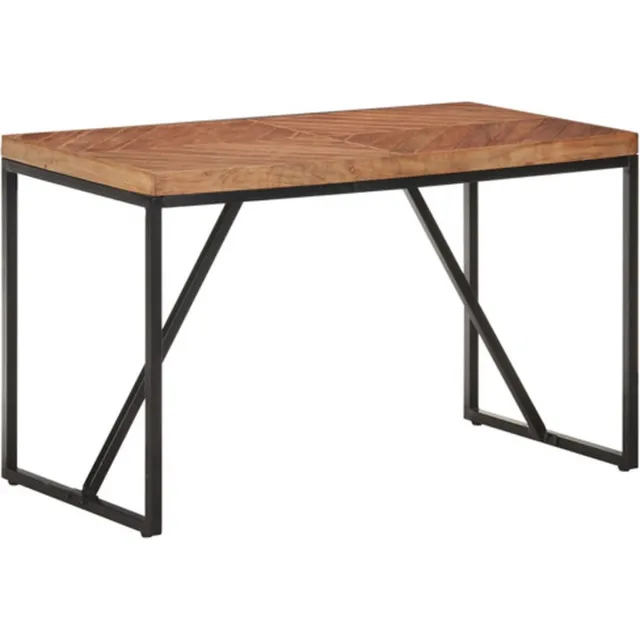 vidaXL Eettafel - 120x60x76 - cm - massief - acaciahout - en - mangohout Zwart