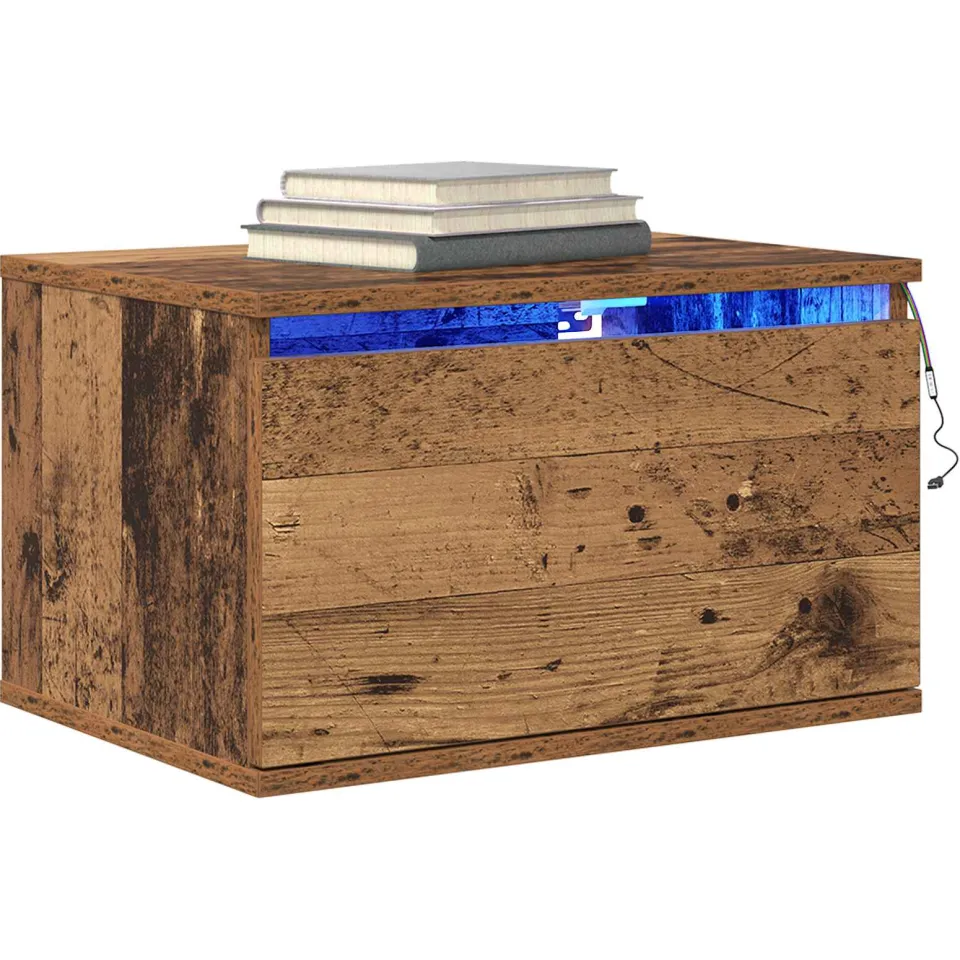 vidaXL Wandkastje 2 st Oudhout 50 x 36 x 30 cm Bewerkt hout Bruin