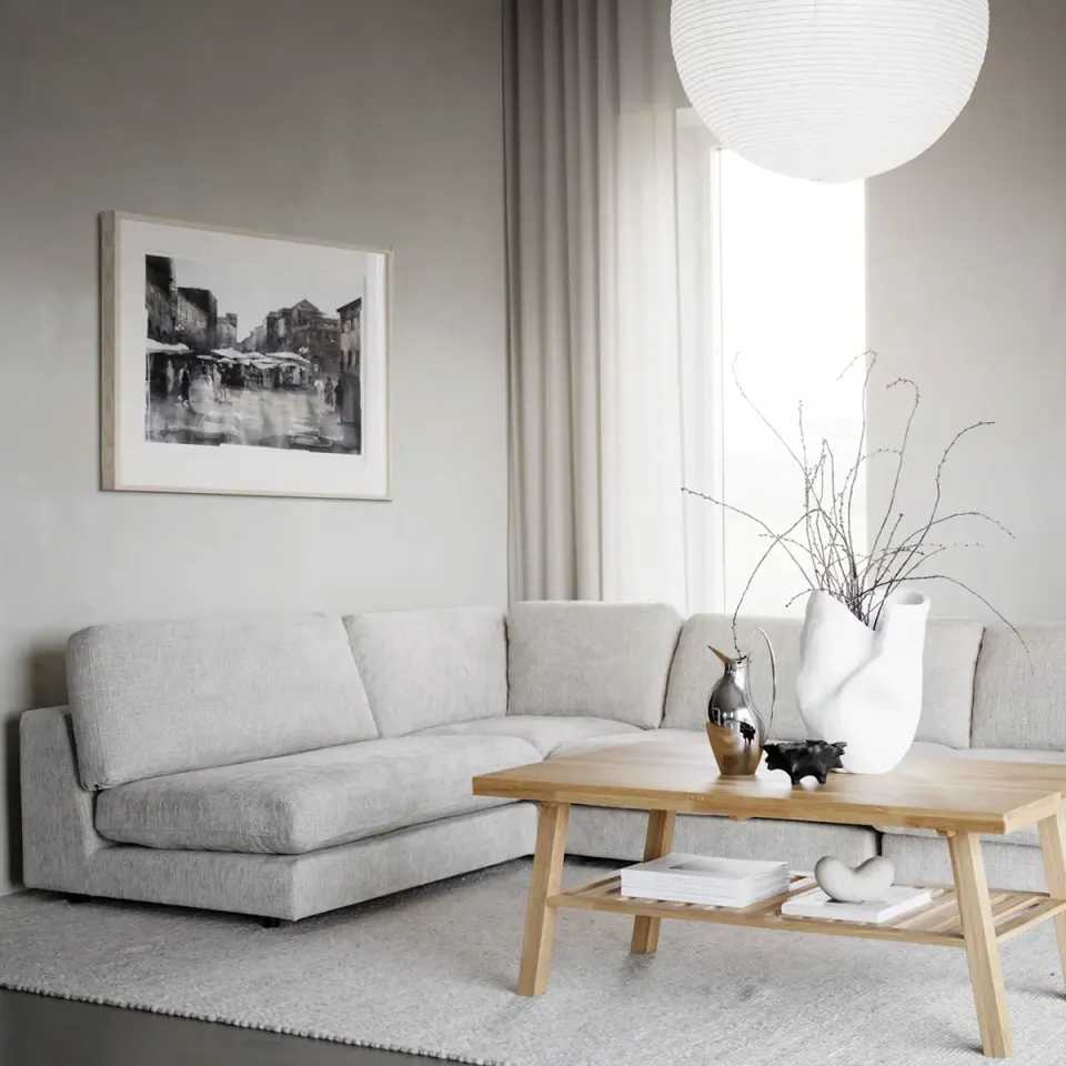 Rowico Home Duncan modulair hoekelement lichtgrijs/beige - 103 x 103 cm, foto 2
