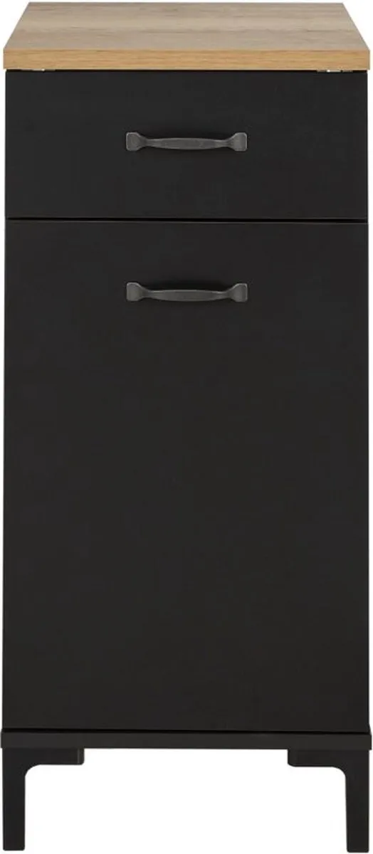 Gami Onderkast Keuken Manchester | 40 X 60 X 86 Cm | Helvezia Oak-design - Gautier - Gami - Keuken Onderkast - Zwart - MDF