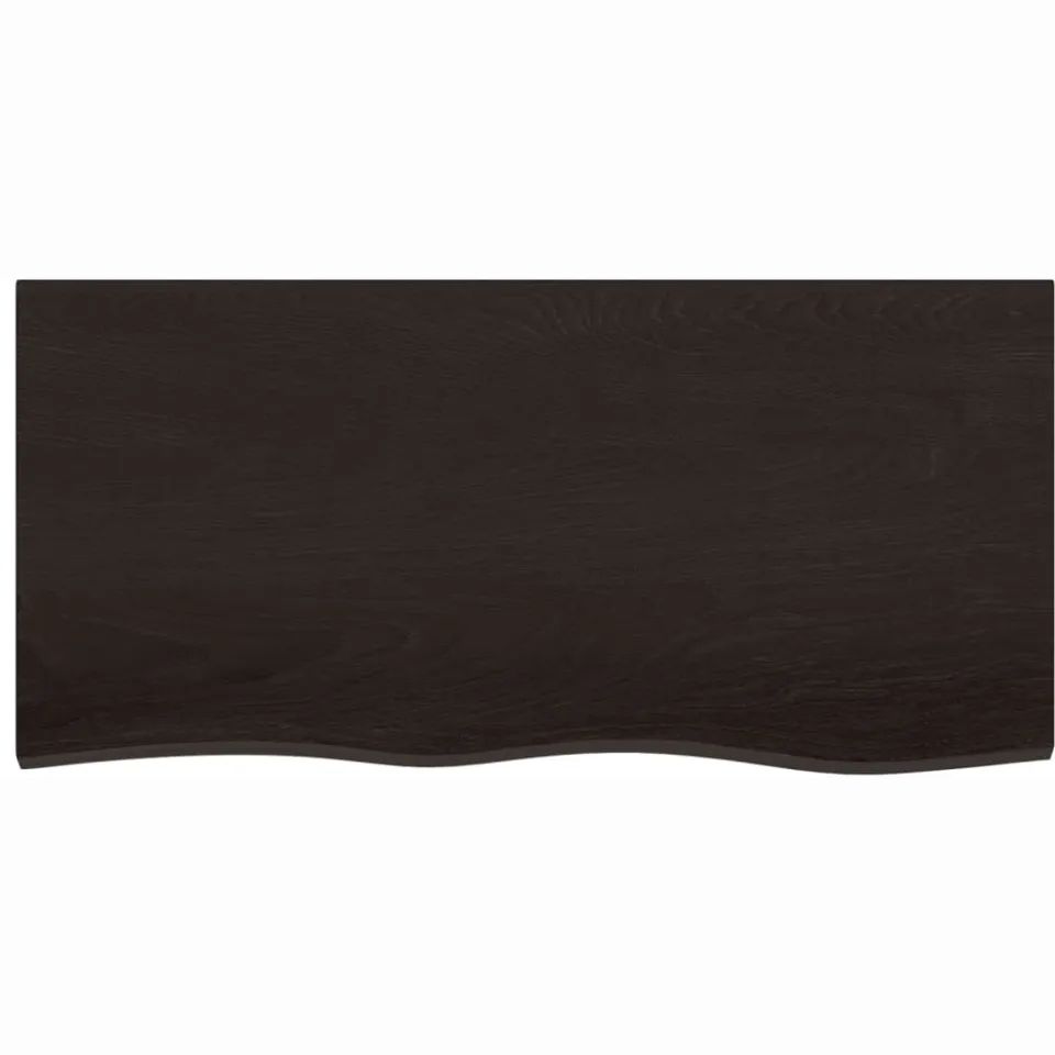 vidaXL Tafelblad 100x50x(2-6)cm behandeld eikenhout donkerbruin