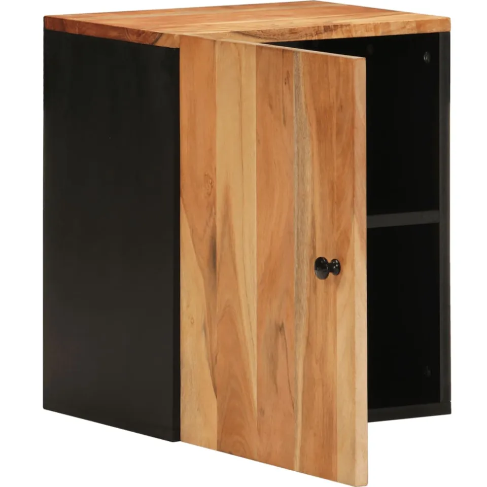 vidaXL Badkamerwandkast 38x33x48 cm massief acaciahout Bruin