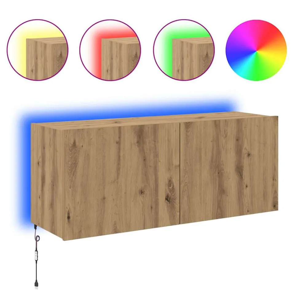 vidaXL TV Wandkast Artisan Eiken Bewerkt hout, foto 4