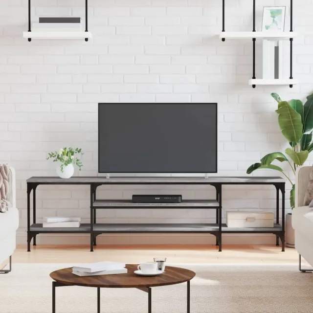 vidaXL Tv-meubel 161x35x45 cm bewerkt hout en ijzer grijs sonoma eiken, foto 2