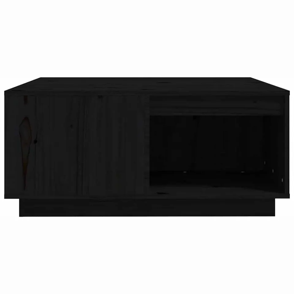vidaXL Salontafel 80x81x36,5 cm massief grenenhout zwart, foto 4