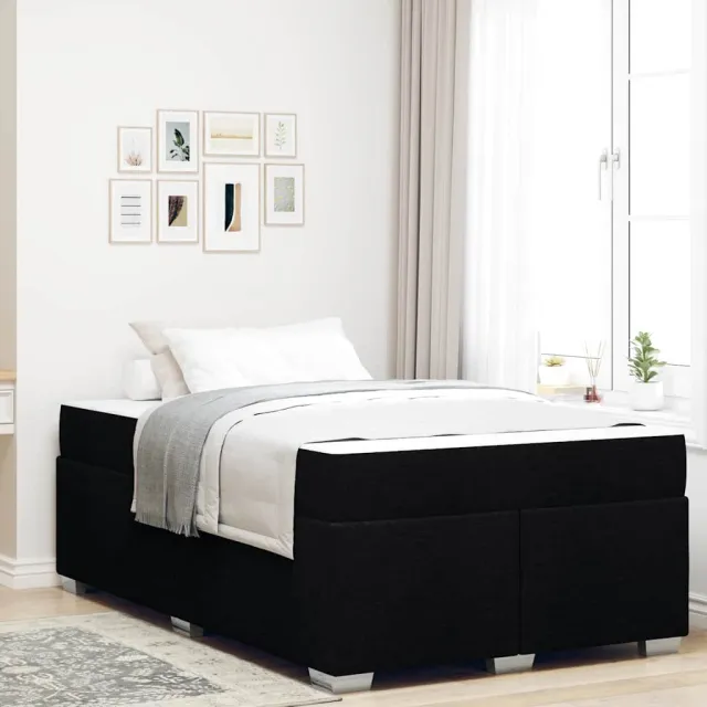 vidaXL Bedframe met matras Zwart 120 x 190 cm Stof