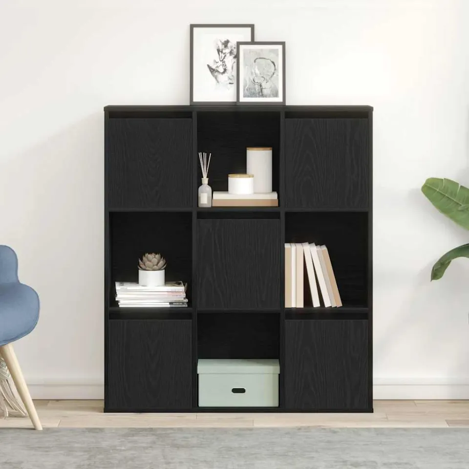 vidaXL Boekenkast 89x24x101,5 cm bewerkt hout zwart eikenkleurig, foto 2