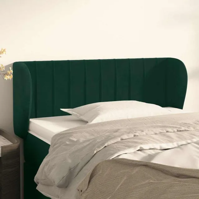 vidaXL Hoofdbord met randen 83x23x78/88 cm fluweel donkergroen groen