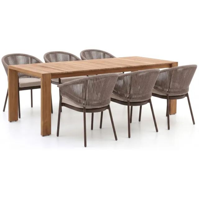 Suns Santorini/Erice 240cm dining tuinset 7-delig Taupe