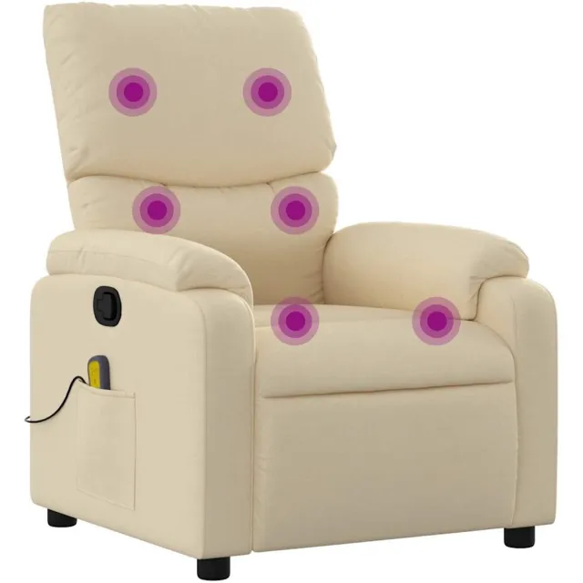vidaXL Massagestoel - verstelbaar - stof - crèmekleurig