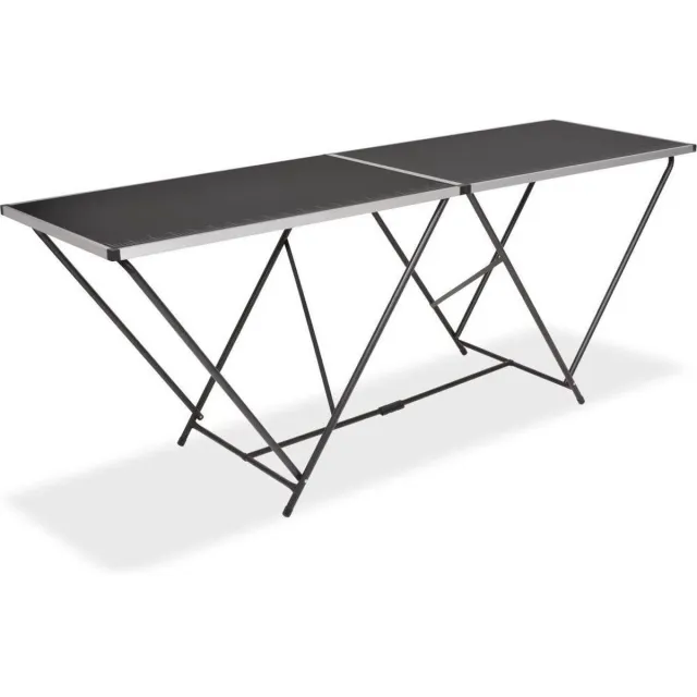 vidaXL Behangtafel inklapbaar 200x60x78 cm MDF en aluminium zwart