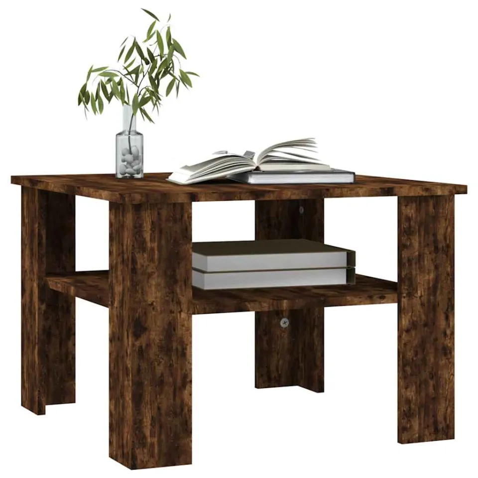 vidaXL Salontafel 60x60x42 cm bewerkt hout gerookt eikenkleurig, foto 4