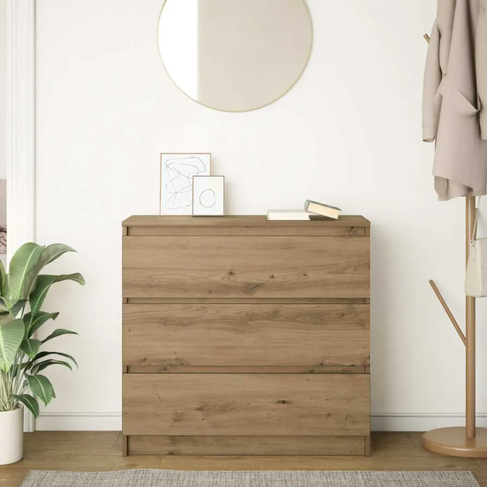 vidaXL Dressoir 80x35x76 cm spaanplaat ambachtelijk eikenkleurig, foto 3