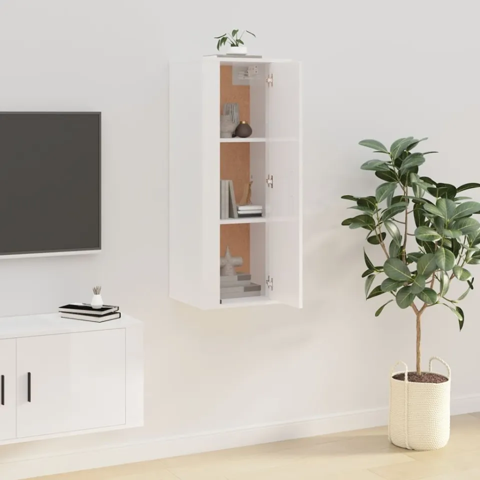 vidaXL Tv-wandmeubel 40x34,5x100 cm hoogglans wit, foto 3