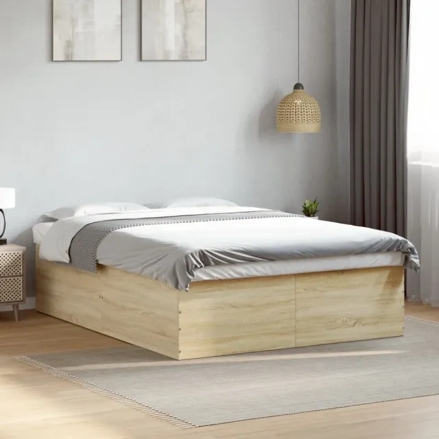 vidaXL Bedframe bewerkt hout sonoma eikenkleurig 160x200 cm