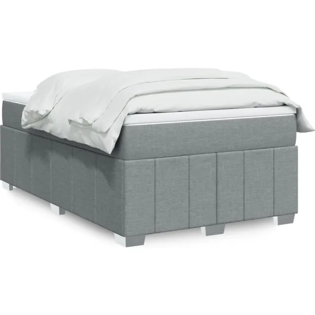vidaXL Boxspring met matras stof lichtgrijs 120x190 cm grijs