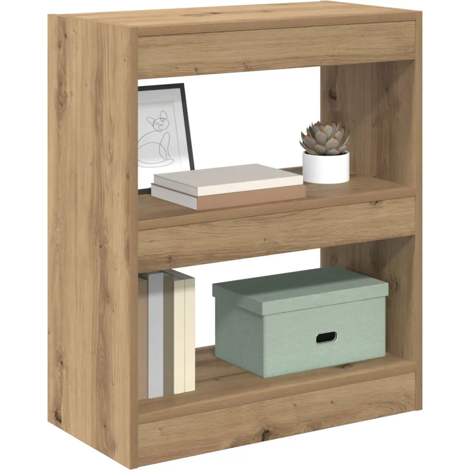 vidaXL Boekenkast 2-laags 60 x 30 x 72 cm Bewerkt hout Artisan Eiken Bruin