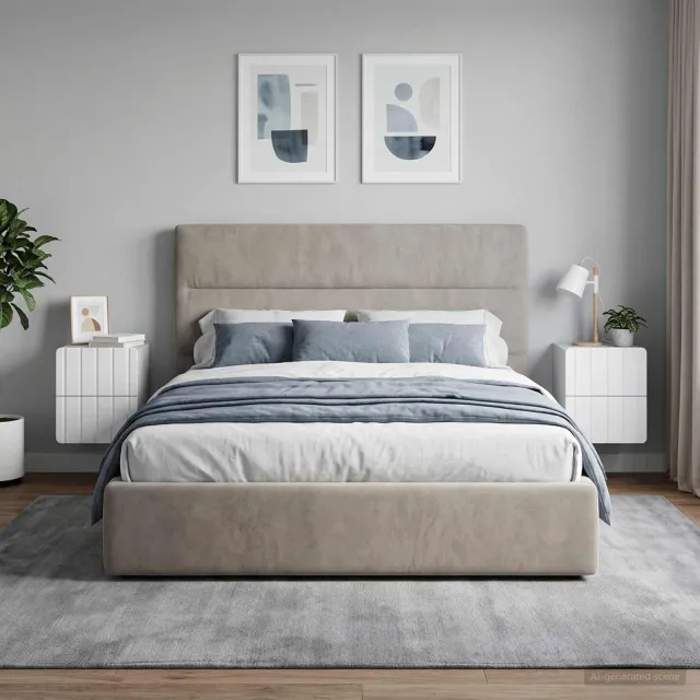 vidaXL Wandbeugel Bedkast 2 st Wit 33 x 34,5 x 43 cm Bewerkt hout, foto 2