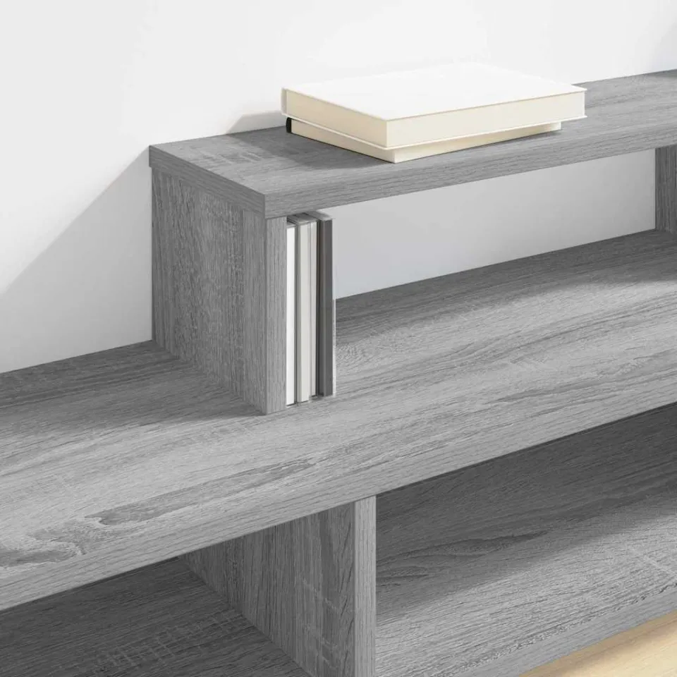 vidaXL TV-stand 150x25x28,5cm Bewerkt hout grijs, foto 4