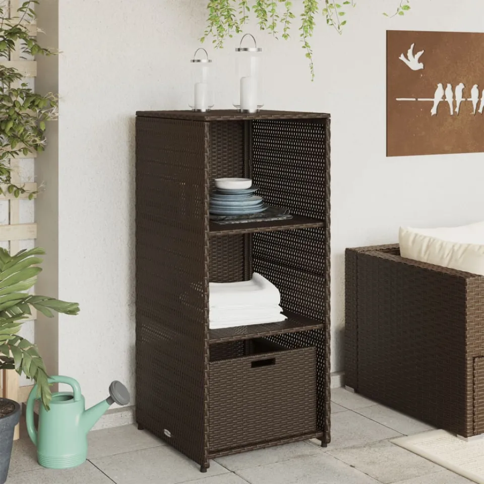 vidaXL Tuinkast 50x55x115 cm poly rattan bruin, foto 3