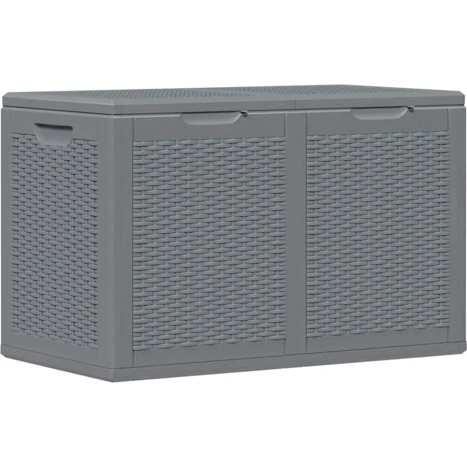 vidaXL Tuinbox 180 L PP rattan grijs, foto 3