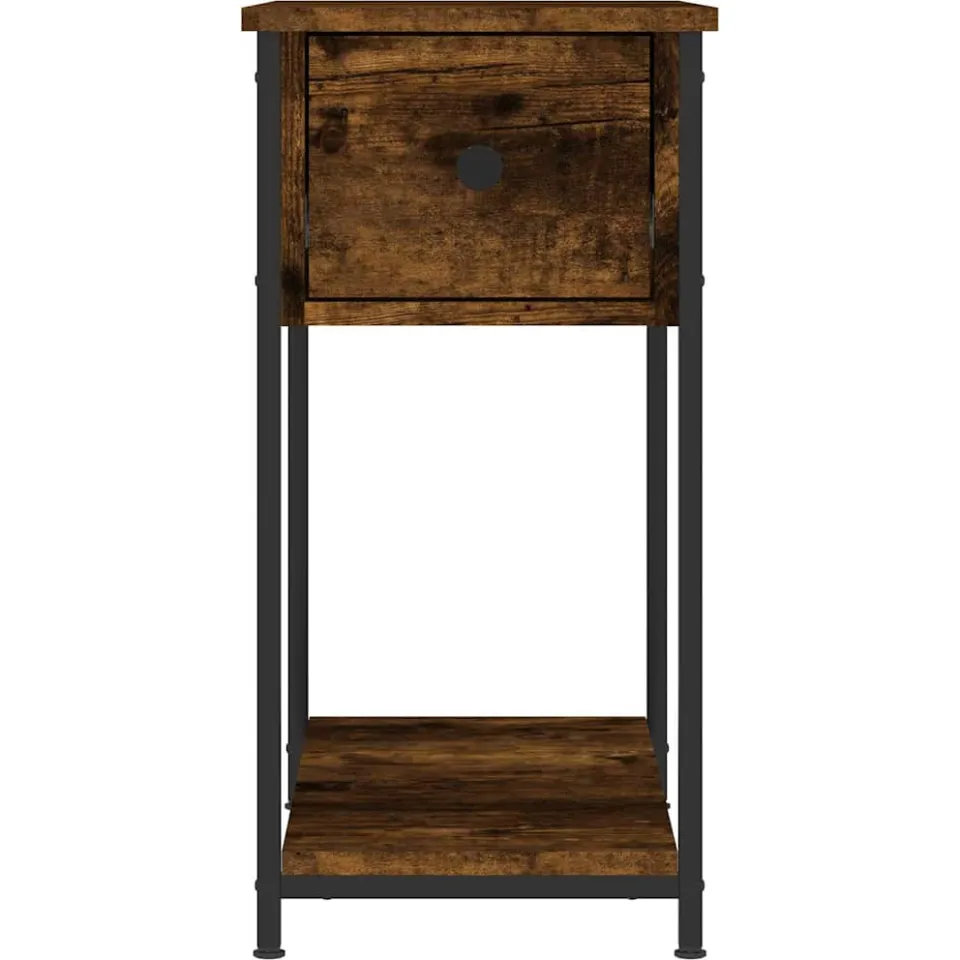 vidaXL Nachtkastjes 2 st 30x60x60 cm bewerkt hout gerookt eikenkleurig, foto 4