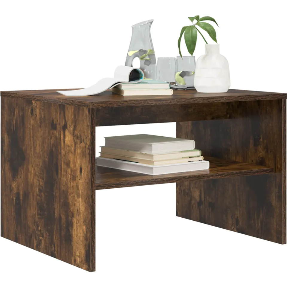 vidaXL Salontafel Gerookt eiken 60 x 50 x 40 cm Bewerkt hout Bruin