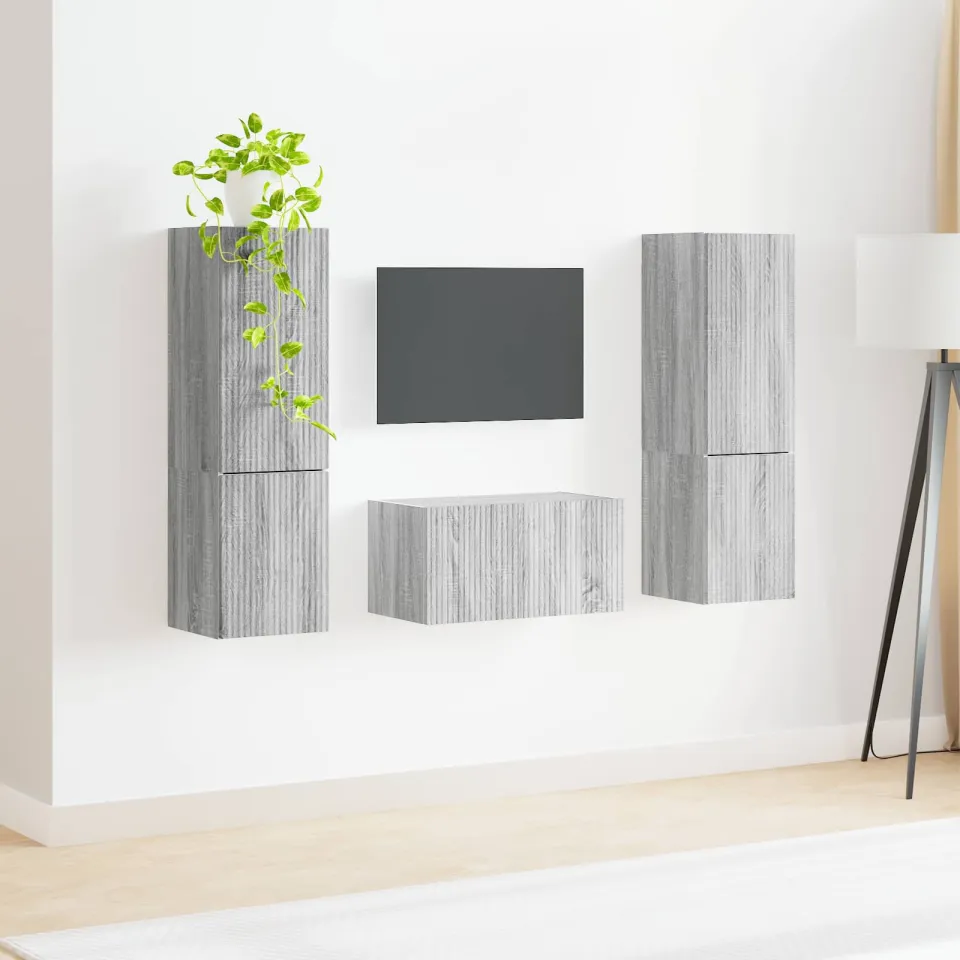 vidaXL Tv-meubelset 5 st Grijs Sonoma Bewerkt hout, foto 3