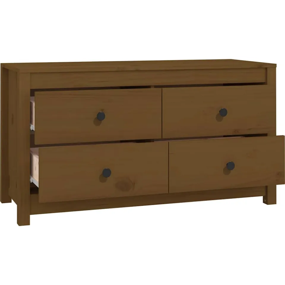 vidaXL Dressoir 100x40x54 cm massief grenenhout honingbruin bruin, foto 4
