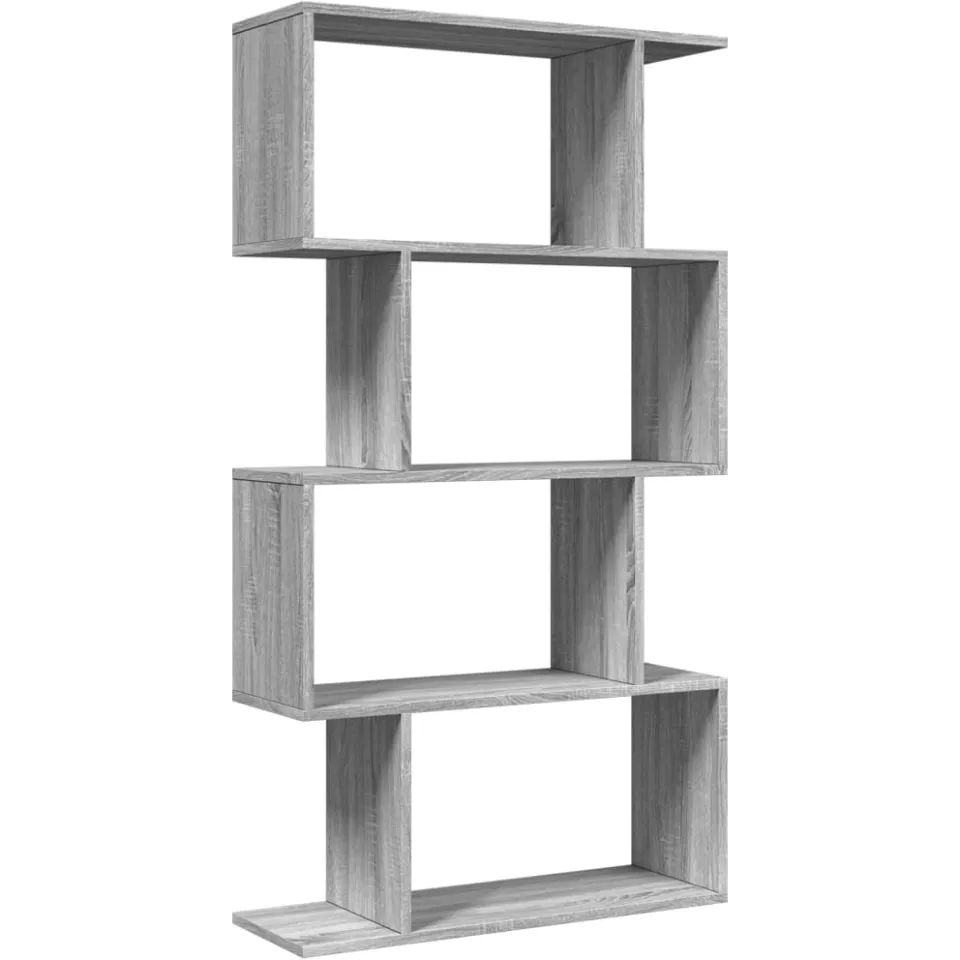 vidaXL Kamerscherm / boekenkast 4-laags 70x24x129 cm hout grijs sonoma, foto 3