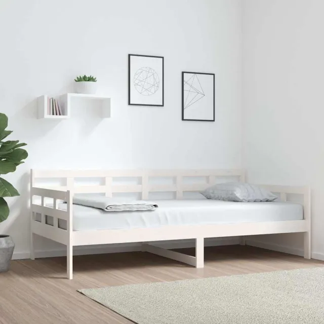 vidaXL Slaapbank massief grenenhout wit 90x190 cm