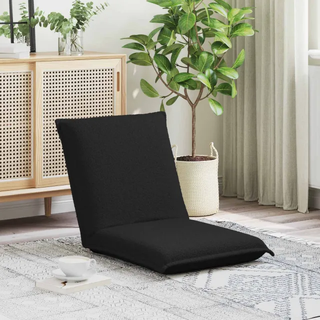 vidaXL Verstelbare vlo stoelen Zwart Schapenstof