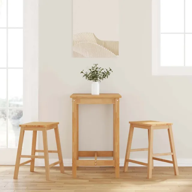vidaXL Barstoelen 2 st massief hout rubber Bruin