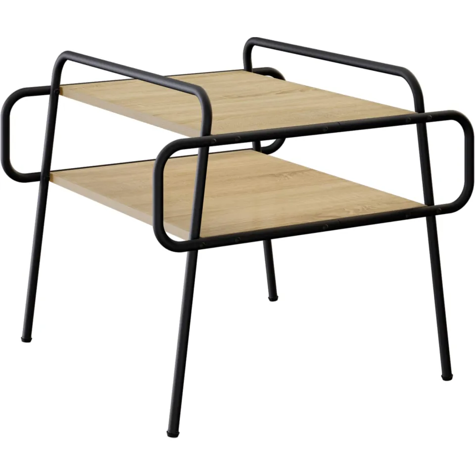 vidaXL Salontafel Sonoma Eiken 50 x 50 x 51 cm Bewerkt hout, foto 3