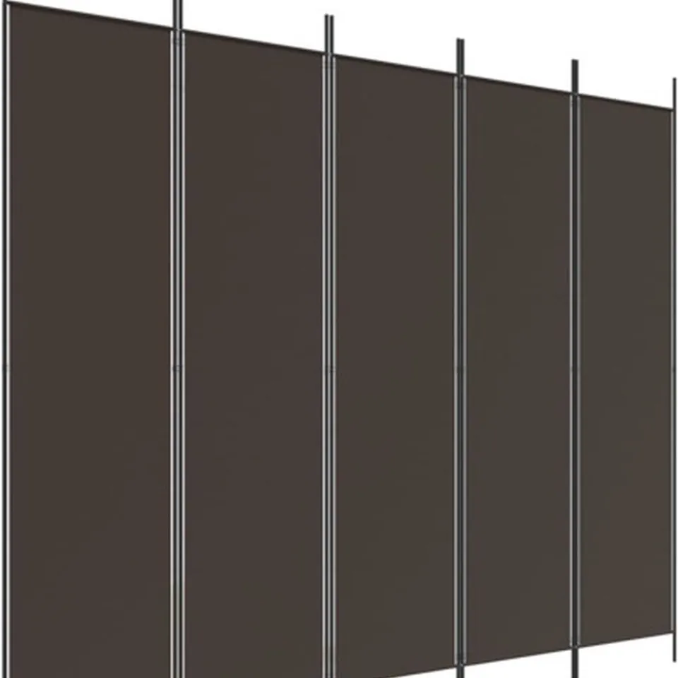 vidaXL Kamerscherm met 5 panelen 250x200 cm stof bruin, foto 3