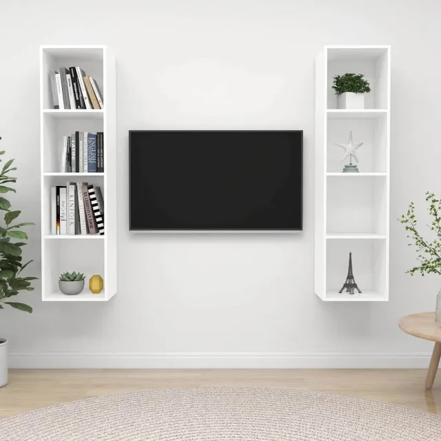 vidaXL Tv-wandmeubelen 2 st bewerkt hout wit, foto 2