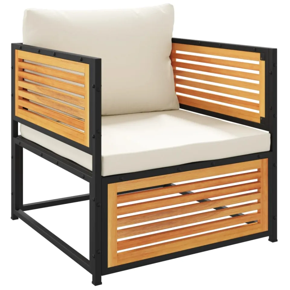 vidaXL 5-delige Loungeset met kussens massief acaciahout Bruin