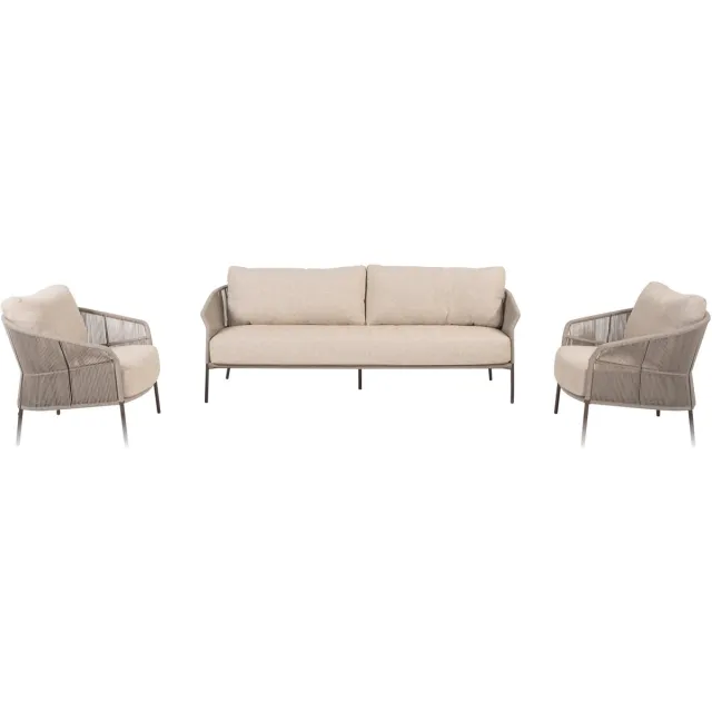 4 Seasons Outdoor Florence loungeset 3-delig terre 4 Seasons Outdoor Lichtgrijs