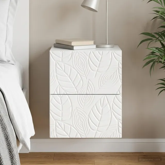 vidaXL Wandbeugel Bedkast Hoogglans Wit 34,5 x 33 x 40 cm Bewerkt hout, foto 2