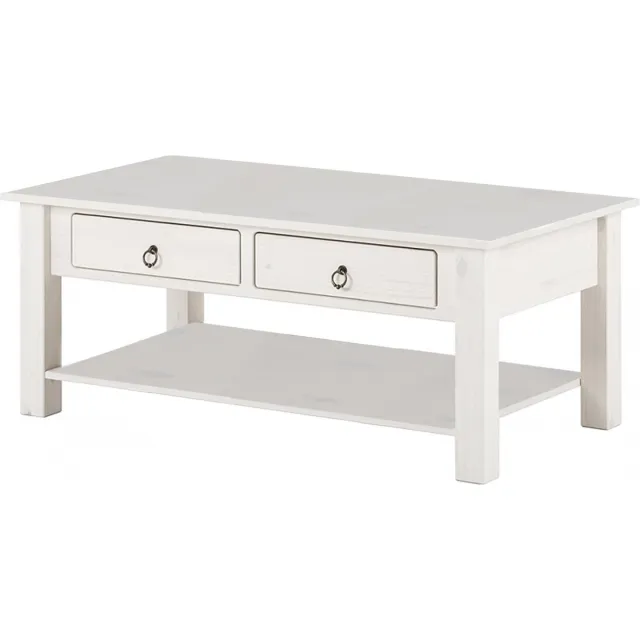 Notio Living Ines-Salontafel - 2-laden - Wit Grenen