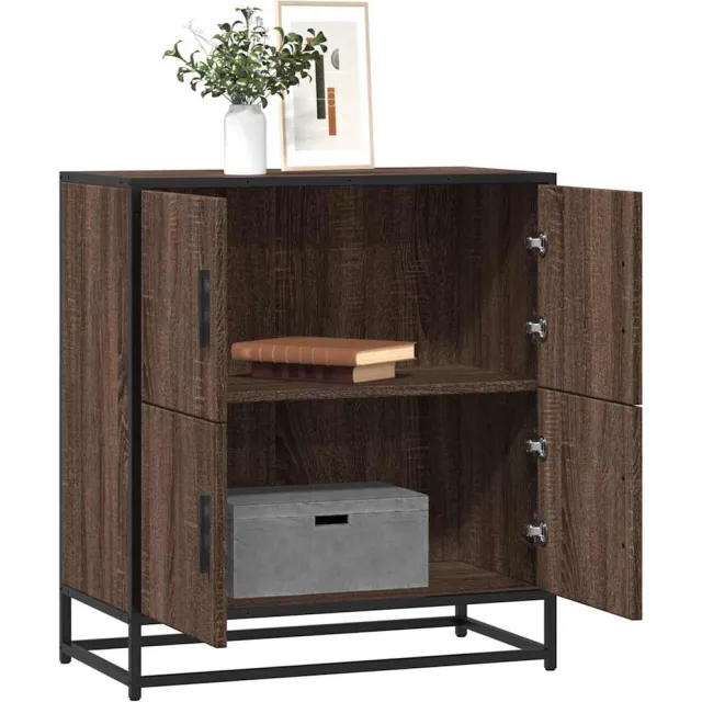 vidaXL Dressoir 68x35x76 cm bewerkt hout bruin eikenkleur