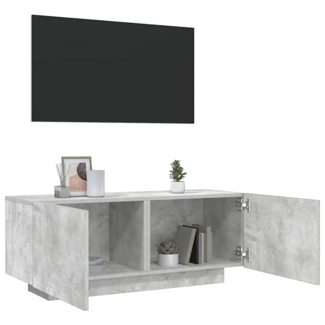 vidaXL Tv-meubel 100x35x40 cm bewerkt hout betongrijs grijs